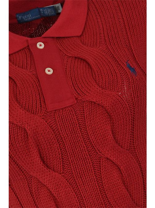 Polo in cotone a trecce Red POLO RALPH LAUREN | 211971703502